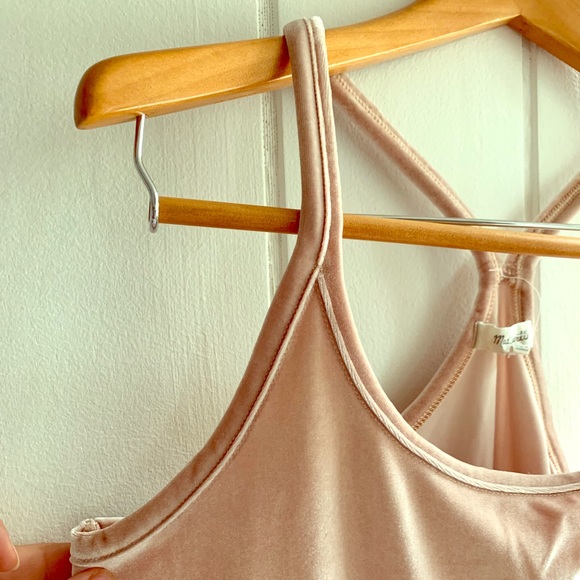 Madewell Tops - {Madewell} Blush Pink Velvet Bodysuit
